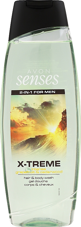 2in1 Shampoo & Duschgel für Männer mit Grapefruit und Zedernholz - Avon Senses X-Treme Intense Grapefruit & Cedarwood — Bild N3
