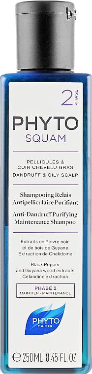 Anti-Schuppen Shampoo für fettige Kopfhaut - Phyto Phytosquam Anti-Dandruff Purifying Maintenance Shampoo — Bild N1