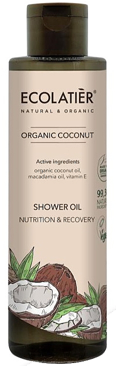 Pflegendes und regenerierendes Duschöl mit Kokosnuss - Ecolatier Organic Coconut Shower Oil — Bild N1