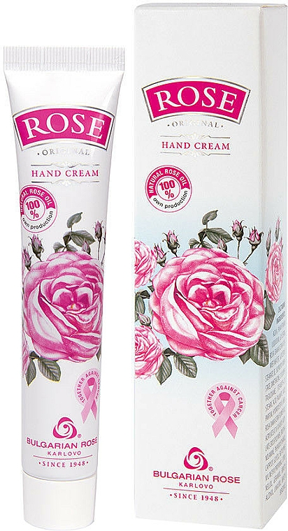 Handcreme mit natürlichem Rosenöl und Rosenwasser - Bulgarian Rose Hand Cream — Bild N1