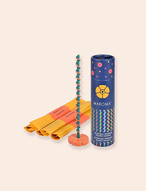 Räucherstäbchen-Set №2 - Maroma Encens d'Auroville Double Scented Spiral Incense Sticks Yellow — Bild N6