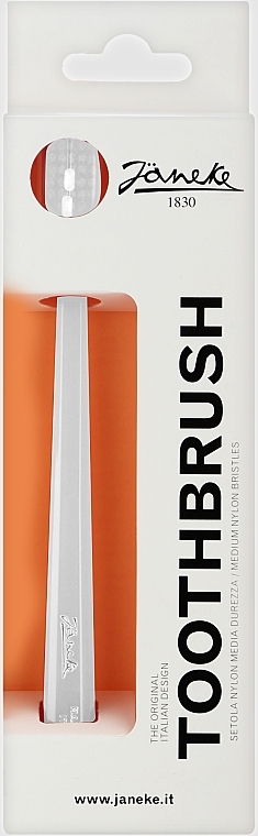 Zahnbürste mittel grau - Janeke Grey Pastel Toothbrush — Bild N2