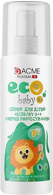 Kinderspray mit Aloe-Extrakt und Leinöl - Acme Color Eco Baby 3+ — Bild N1