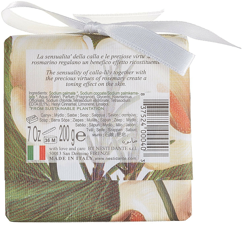 Naturseife Calla Lily & Rosemary - Nesti Dante Velvety & Toning Soap Gli Officinali Collection — Bild N2