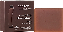 Düfte, Parfümerie und Kosmetik Luxuriöse Pflanzenöl-Seife mit Neem und Lehm für unreine Haut - Apeiron Neem & Clay Plant Oil Soap