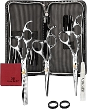 Scherenset im schwarzen Etui - Olivia Garden SilkCut Left Handed Scissors 500 + 575 + 635 Black Pouch — Bild N1