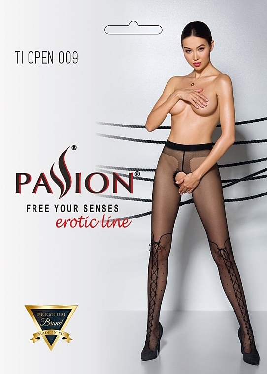 Erotische Strumpfhose mit Ausschnitt Tiopen 009 20 Den black - Passion — Bild N1