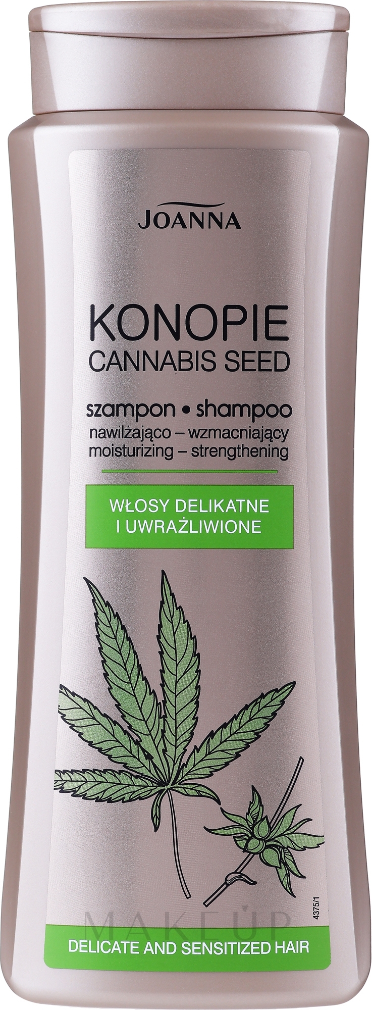 Feuchtigkeitsspendendes, kräftigendes Shampoo für feines, empfindliches Haar - Joanna Cannabis Seed — Bild 400 ml