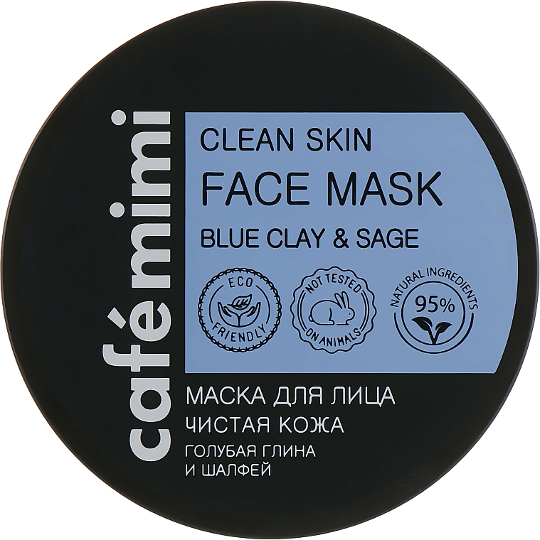 Reinigende Gesichtsmaske mit blauer Tonerde und Salbei - Cafe Mimi Clean Skin Face Mask