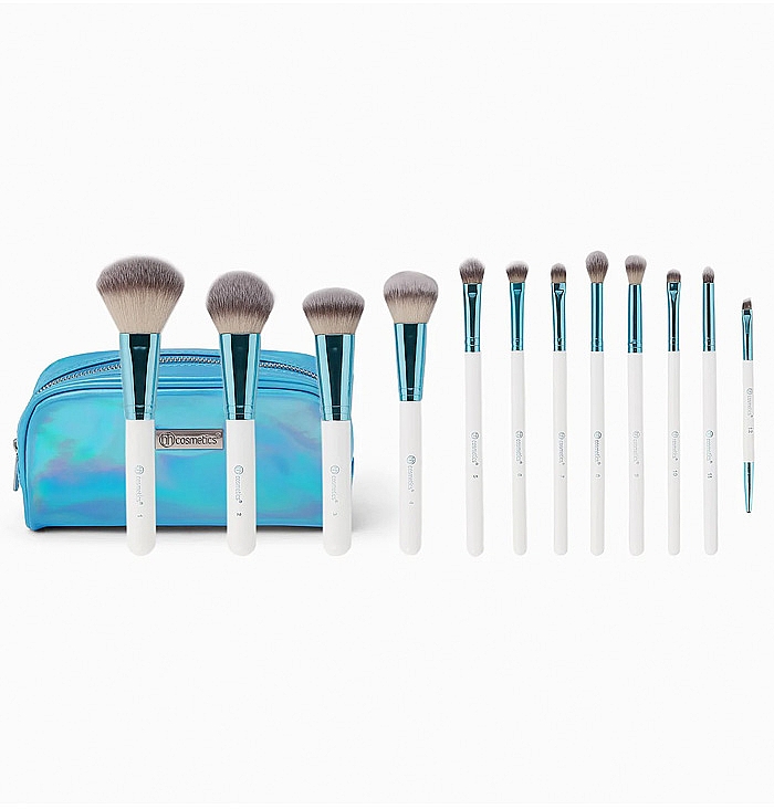Make-up Pinselset 12-tlg. mit Kosmetiktasche - BH Cosmetics Poolside Chic Set of 12 Brushes + Bag — Bild N1