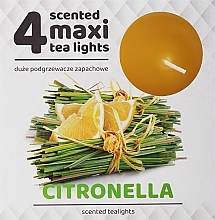 Düfte, Parfümerie und Kosmetik Teelichter Citronella groß 4 St. - Admit Tea Light 4 Maxi Citronella 