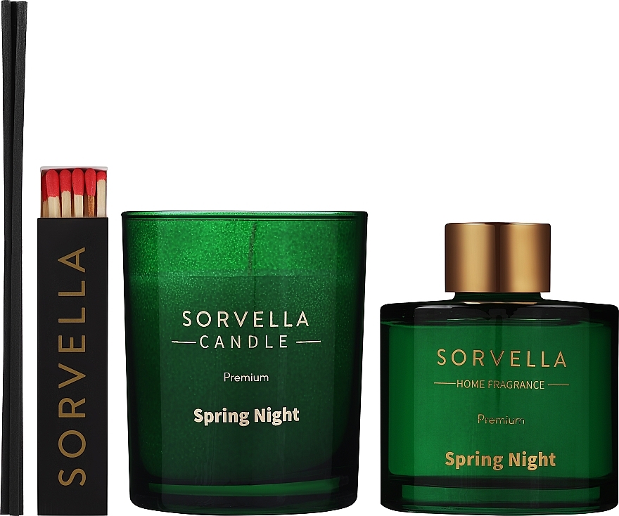 Duftset - Sorvella Perfume Home Fragrance Spring Night (Raumerfrischer 120ml + Duftkerze 170g) — Bild N2