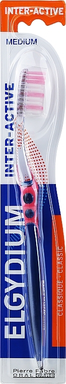 Zahnbürste mittel rosa - Elgydium Inter-Active Medium Toothbrush — Bild N1