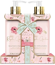 Körperpflegeset (Flüssigseife 300ml + Hand- und Körperlotion 300ml) - Baylis & Harding Royale Garden Rose, Poppy & Vanilla Luxury Hand Care Gift Set — Bild N1