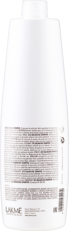 Ausgleichendes Shampoo für fettiges Haar - Lakme K.Therapy Purifying Balancing Shampoo — Bild N4