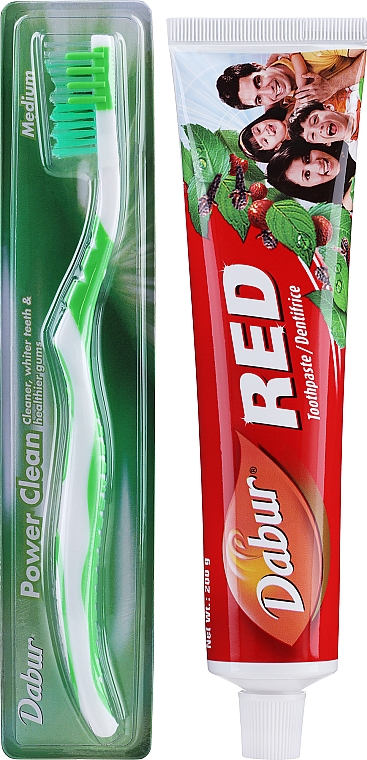 Zahnpflegeset - Dabur Red (Zahnbürste 1 St. + Zahnpasta 200g) — Bild N1