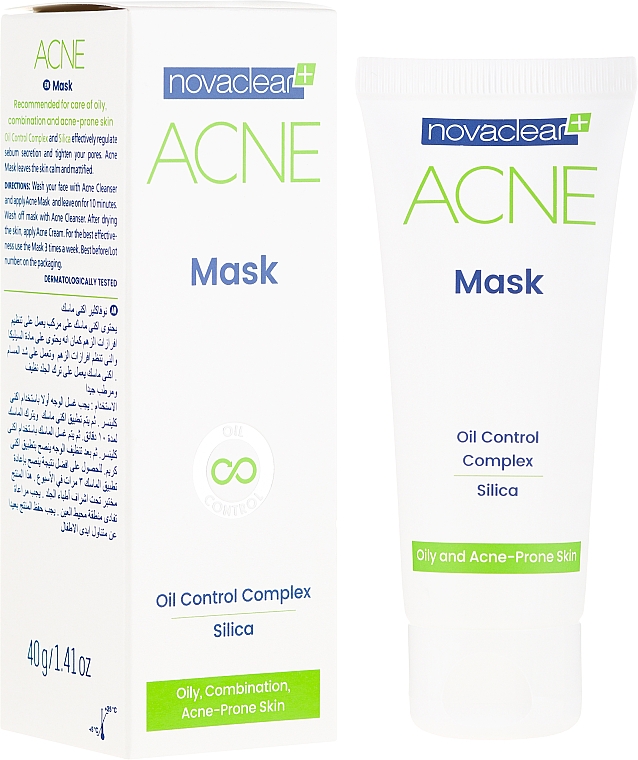 Mattierende Gesichtsmaske mit Kieselsäure für fettige und zu Akne neigende Haut - Novaclear Acne Mask