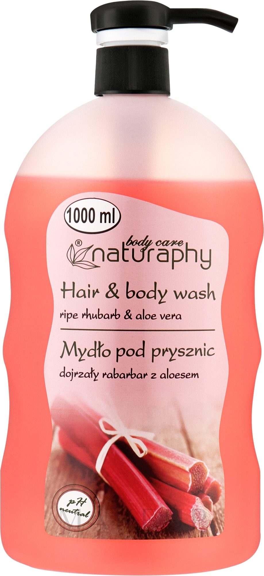 Duschgel für Haar und Körper Rhabarber & Aloe Vera - Naturaphy — Bild 1000 ml