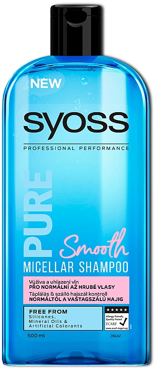 Glättendes Mizellenshampoo für normales und dickes Haar - Syoss Pure Smooth Micellar Shampoo — Bild N1