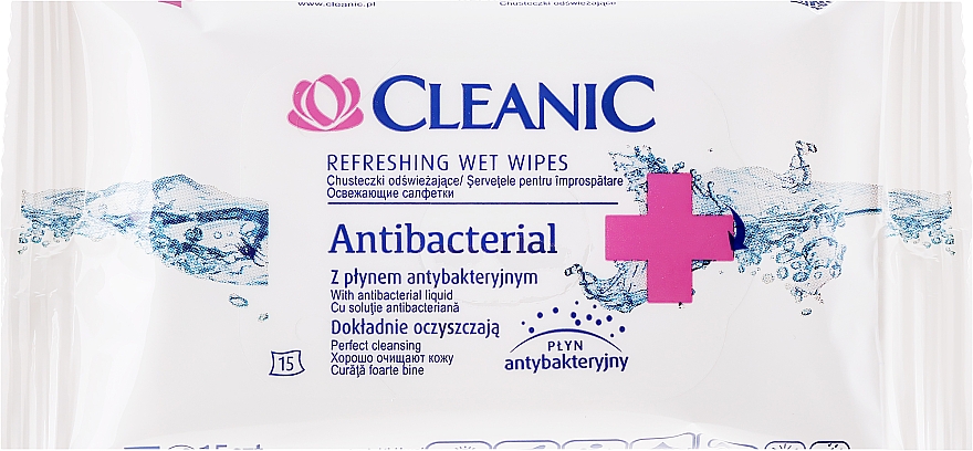 Antibakterielle Feuchttücher 15 St. - Cleanic Antibacterial Wipes — Foto N1