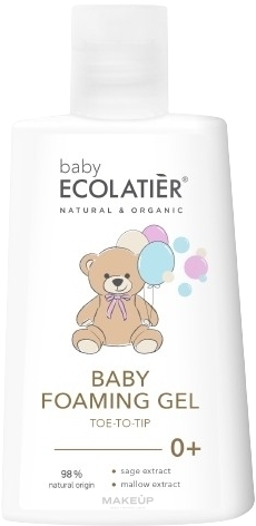 Schäumendes Reinigungsgel für Babys mit Salbei- und Malvenextrakt - Ecolatier Baby Foaming Gel Tip To Toe — Bild 250 ml