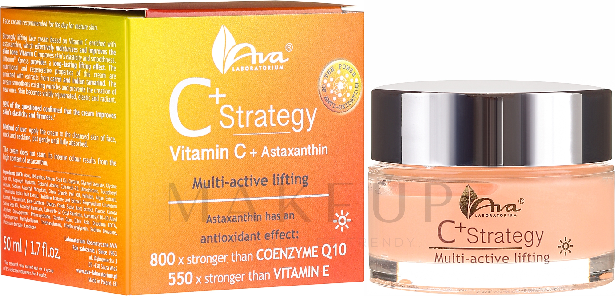 Lifting-Tagescreme mit Vitamin C - Ava Laboratorium C+ Strategy Multi-Active Lifting Face Cream — Bild 50 ml