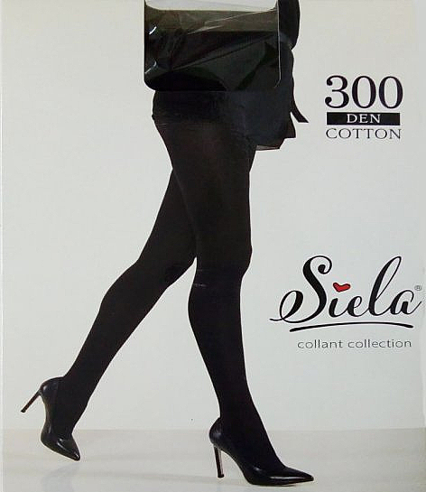 Strumpfhose für Damen Cotton 300 Den nero - Siela — Bild N1