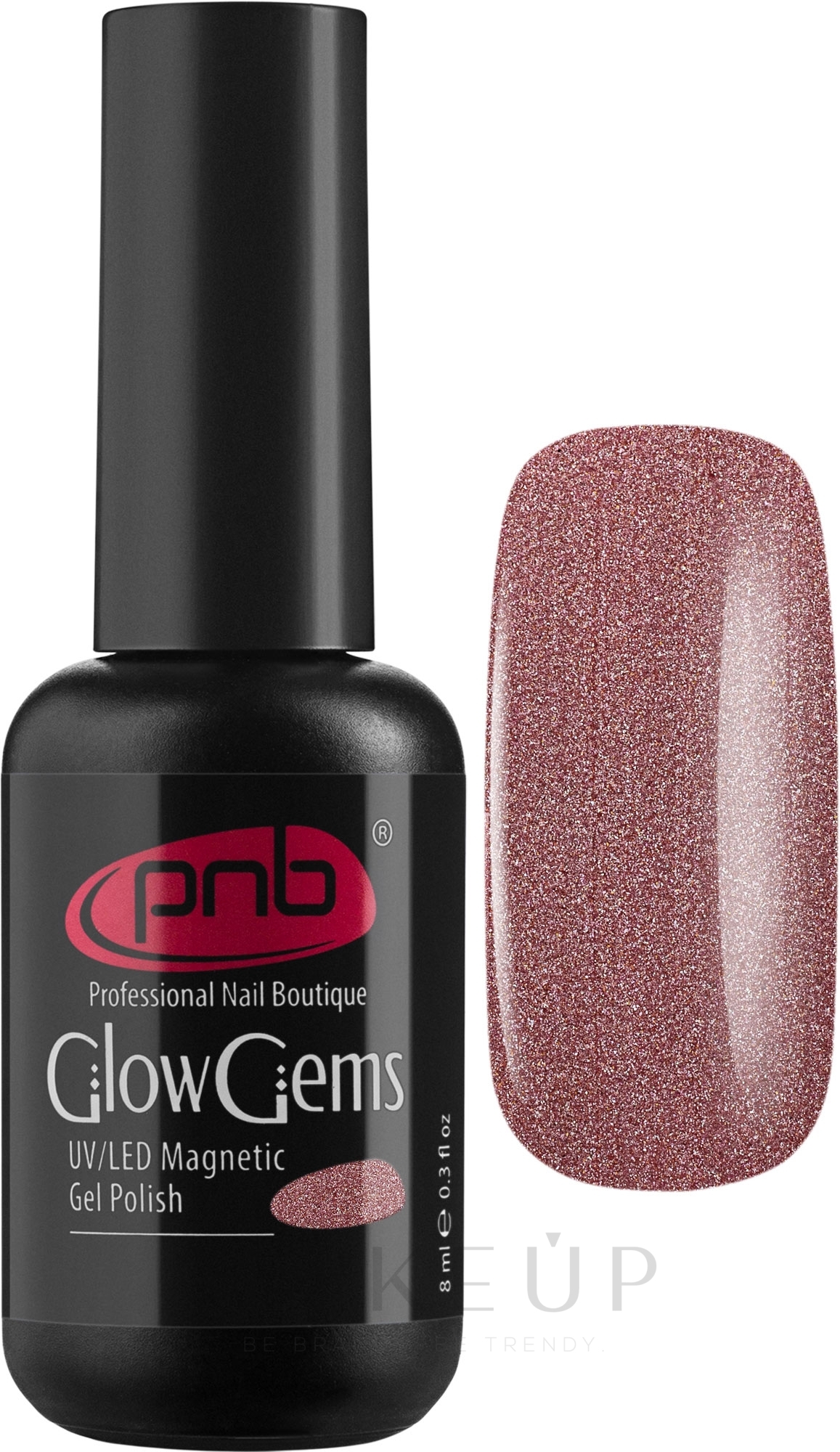 Magnetischer Gellack Leuchtende Steine - PNB Magnetic Gel Polish Glow Gems UV/LED — Bild 02 - Topaz