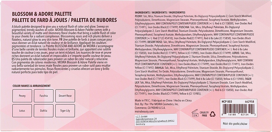 Rougepalette für das Gesicht - Moira Blossom & Adore Blush Palette — Bild N3