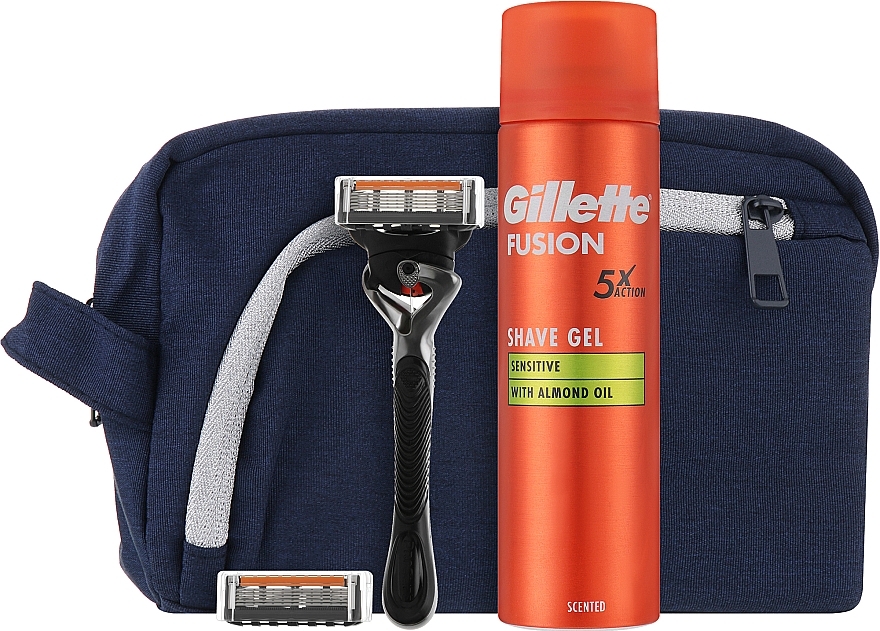 Gesichtspflegeset - Gillete Proglide (Rasiergel 200ml + Rasierer 1 St. + Kosmetiktasche) — Bild N2