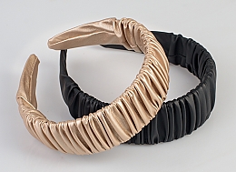 Haarreif gold Fold Pattern - MAKEUP Hair Hoop Band Leather Black — Bild N6