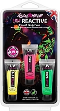 Düfte, Parfümerie und Kosmetik Neon-Gesichtsfarben-Set - PaintGlow Glow Me Up UV Reaction Face & Body (paint/3x12ml)