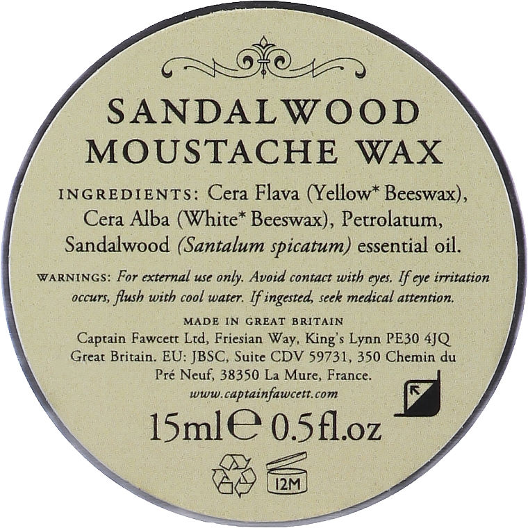 Schnurrbartwachs - Captain Fawcett Sandalwood Moustache Wax — Bild N2