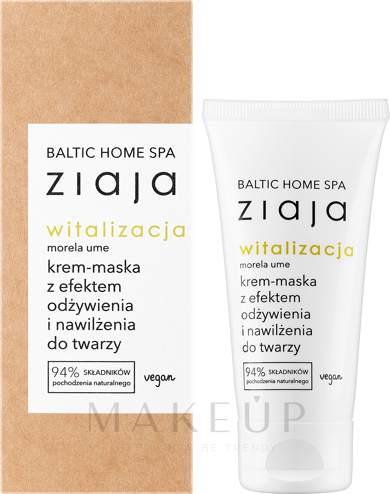Feuchtigkeitsspendende und pflegende Creme-Maske für das Gesicht - Ziaja Baltic Home Spa Witalizacja — Bild 50 ml