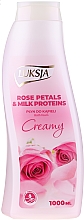 Düfte, Parfümerie und Kosmetik Cremiger Badeschaum Rosenblätter & Milchproteine - Luksja Creamy Rose Petals & Milk Proteins Bath Foam