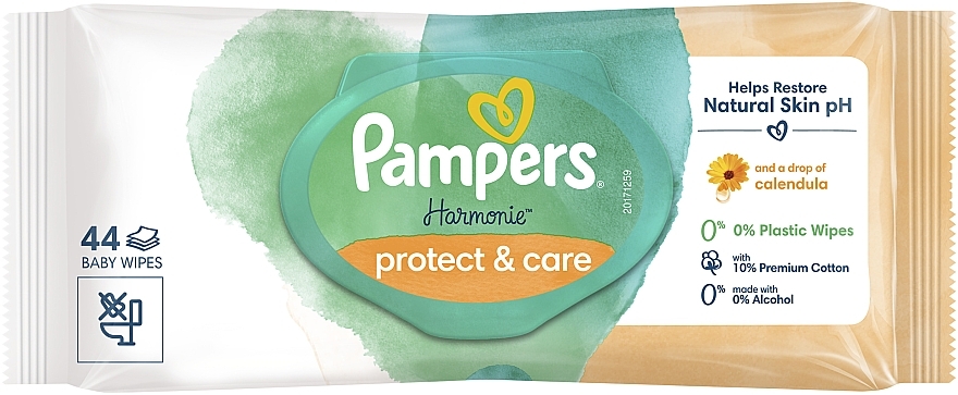 Babytücher mit Ringelblume 44 St. - Pampers Harmonie Protect&Care Baby Wipes  — Bild N2