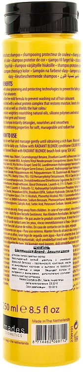 Shampoo mit Traubenkern- und Weizenkeimöl - Mades Cosmetics Radiant Blonde Colour Protect Shampoo — Bild N2