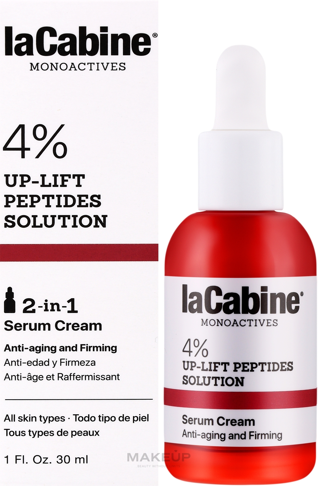 Gesichtsserum-Creme - La Cabine Monoactives 4% Peptides Serum Cream — Bild 30 ml