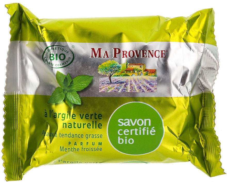 Naturseife mit grünem Ton und Minzduft - Ma Provence Organic Soap