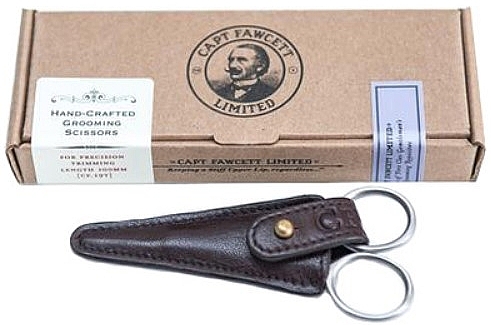 Schnurrbart- und Bartschere mit Lederetui - Captain Fawcett Grooming Scissors With Leather Pouch — Bild N3