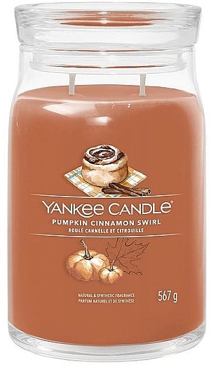 Duftkerze im Glas Pumpkin Cinnamon Swirl, 2 Dochte - Yankee Candle Singnature — Bild N2