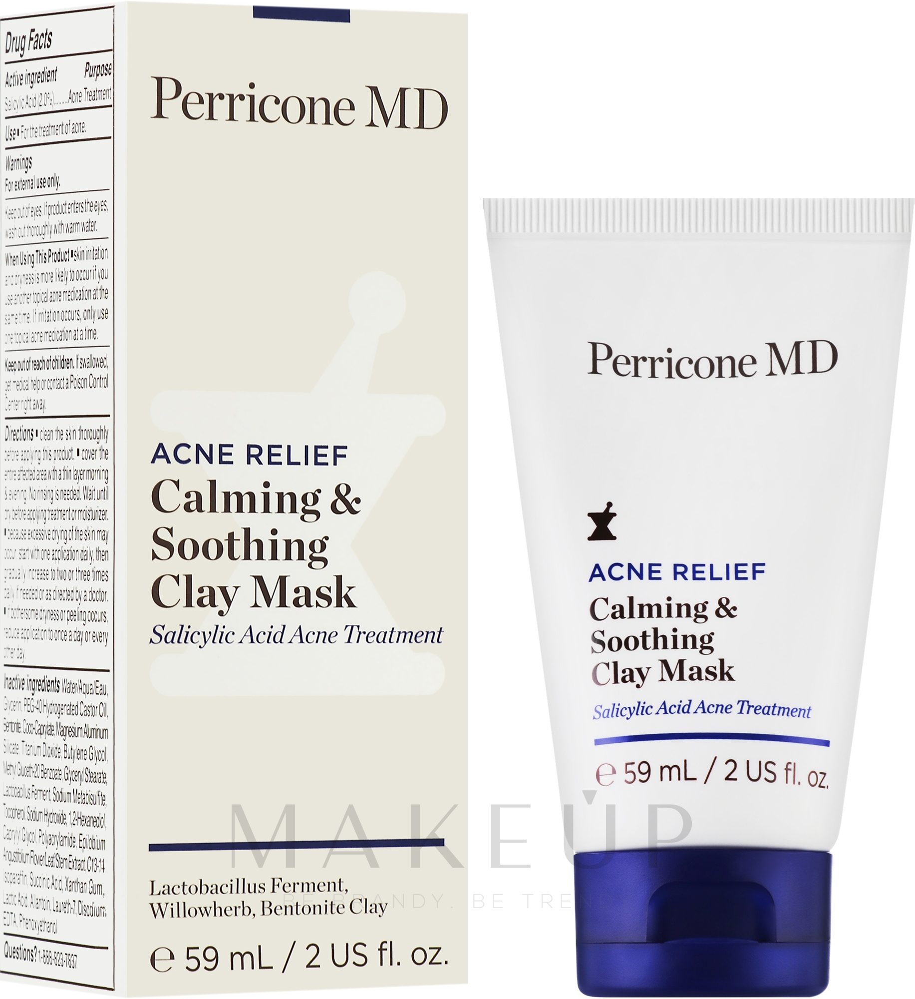 Gesichtsmaske mit Ton - Perricone MD Acne Relief Calming & Soothing Clay Mask — Bild 59 ml