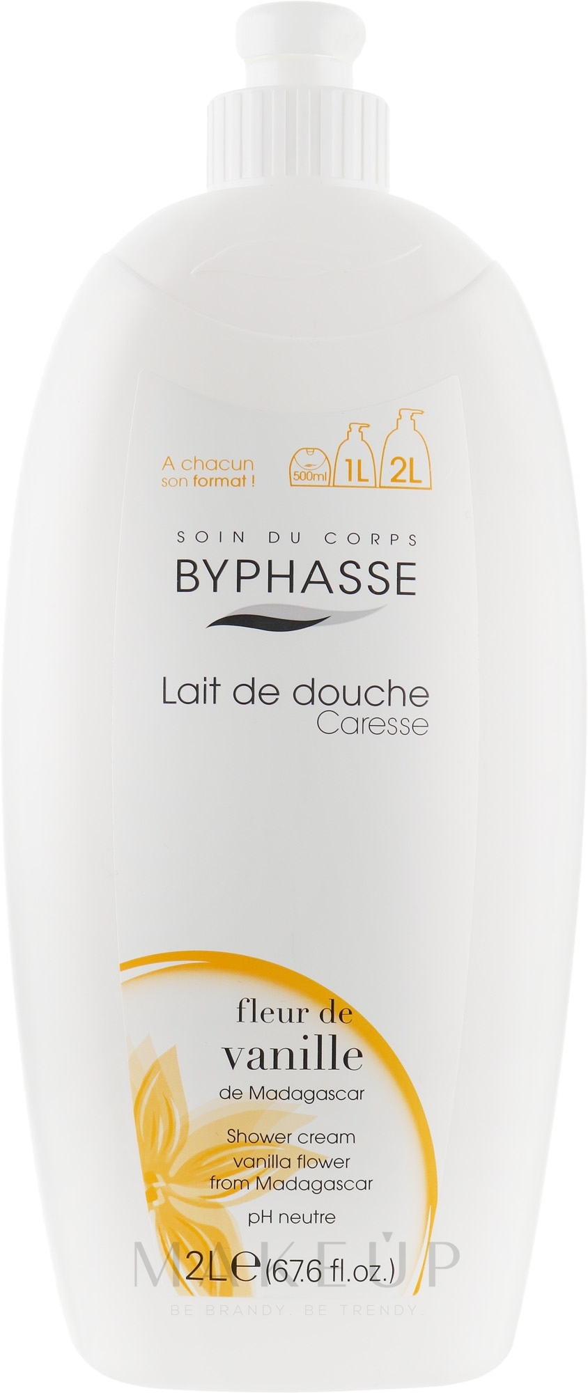 Duschcreme mit Vanilleblüte aus Madagaskar - Byphasse Caresse Shower Cream — Bild 2000 ml