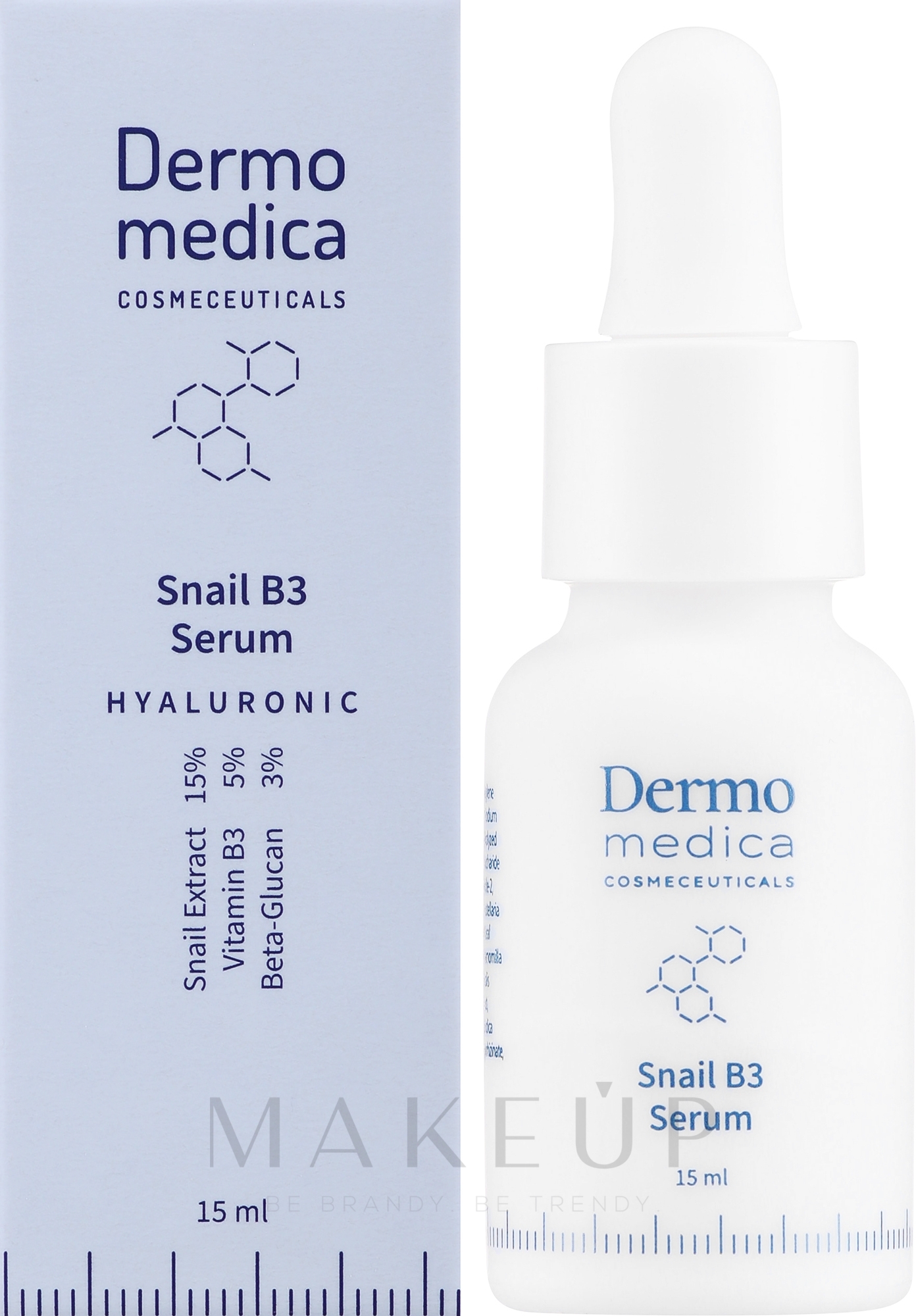 Serum mit Vitamin B3 und Schneckenschleim - Dermomedica Hyaluronic Snail B3 Serum — Bild 15 ml