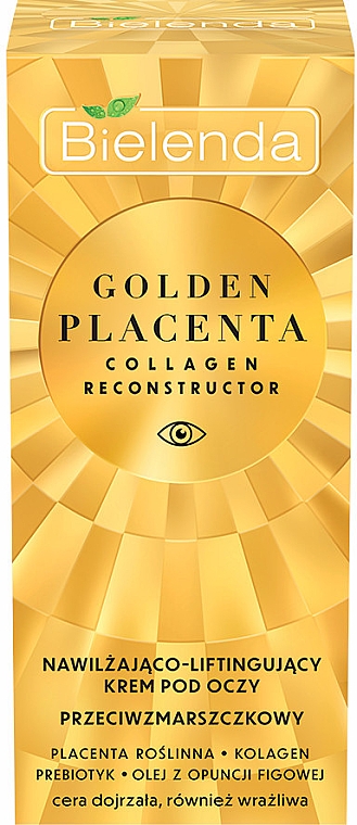 Straffende Augencreme mit pflanzlicher Plazenta und Opuntienöl - Bielenda Golden Placenta Collagen Reconstructor — Bild N3