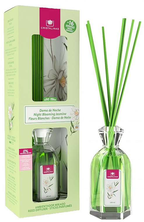 Aroma-Diffusor mit Duftstäbchen Nachtblühender Jasmin - Cristalinas Reed Diffuser — Bild N2