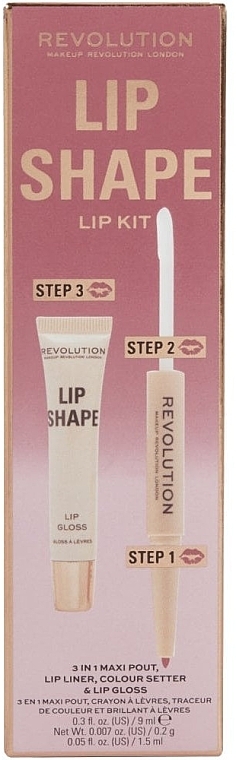 Lippen-Make-up Set - Makeup Revolution Lip Shape Rose Pink  — Bild N2