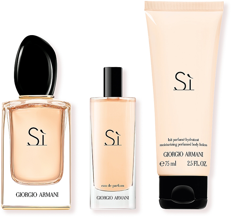 Giorgio Armani Si - Duftset (Eau de Parfum 50ml + Eau de Parfum 15ml + Körperlotion 75ml)  — Bild N2