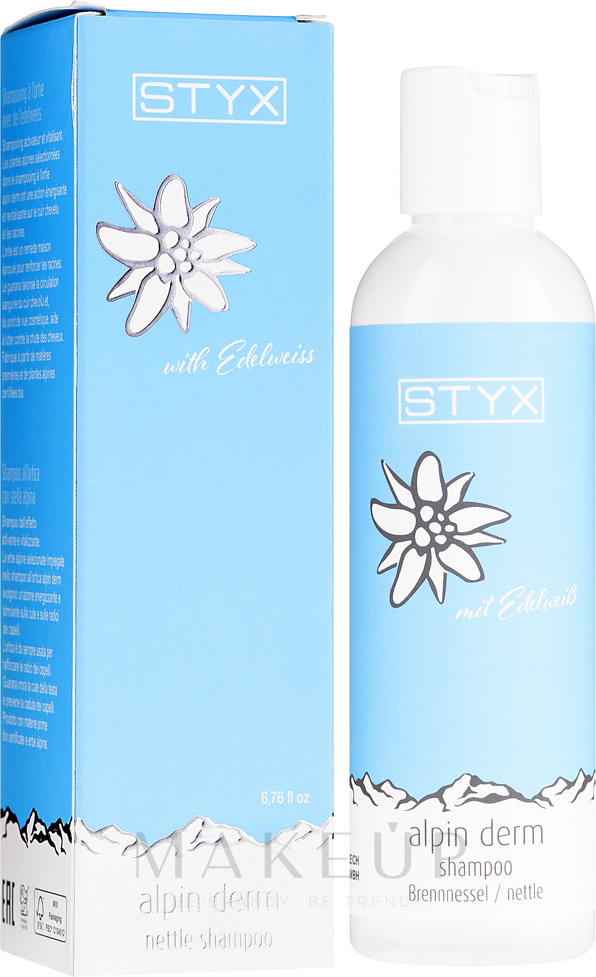 Brennnessel-Shampoo mit Edelweiß - Styx Naturcosmetic Alpin Derm Brennessel Shampoo — Bild 200 ml