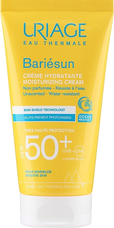 Parfümfreie Feuchtigkeitscreme mit Sonnenschutz - Uriage Bariesun Moisturuzing Cream Unscented SPF50+  — Bild N2